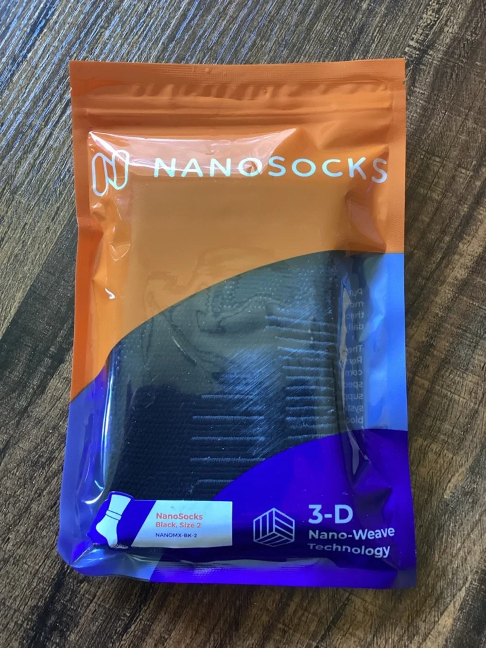 NanoSocks‎ Black Medium Compression Socks 3D Nano-Weave Circulation NEW Toeless